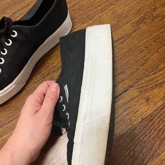 SUPERGA Black platform tennis shoes - Picture 2 of 6